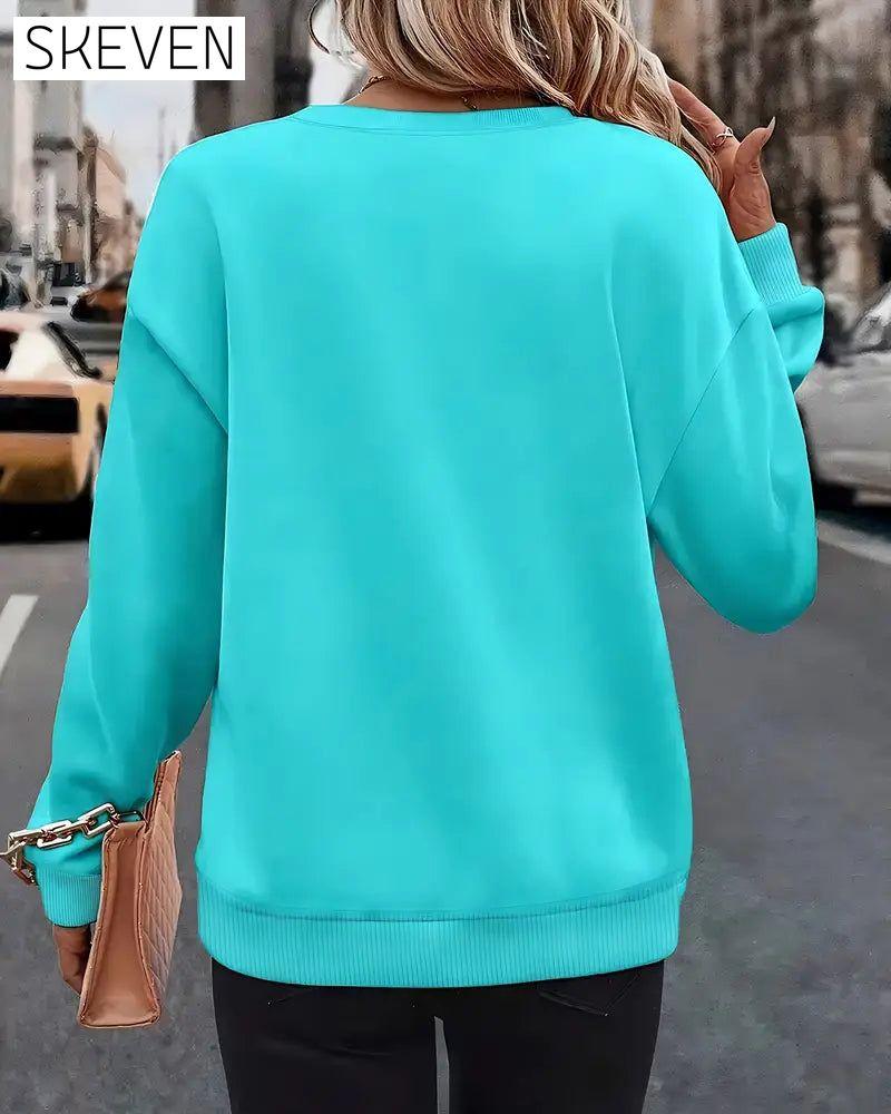 Langärmeliges, lässiges Sweatshirt mit Print
