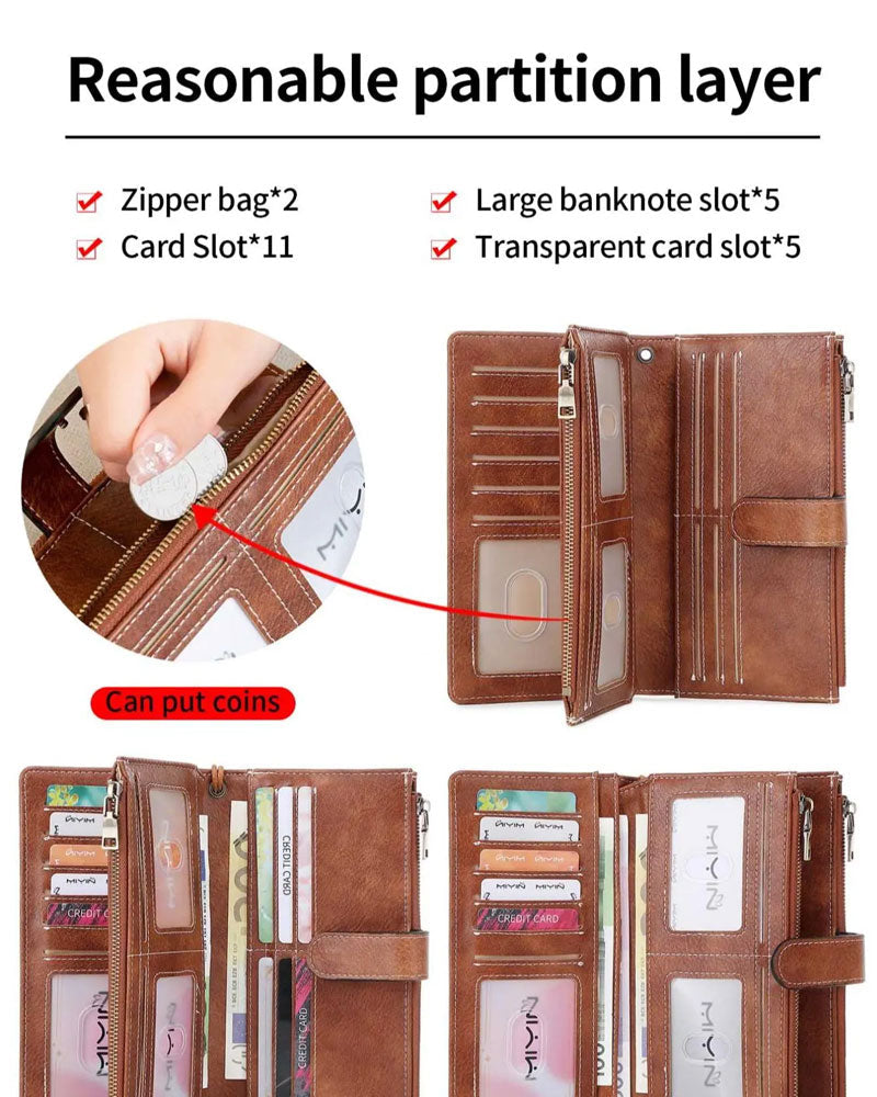 Women Zipper Long Wallet Trendy Exquisite Gift Wallet