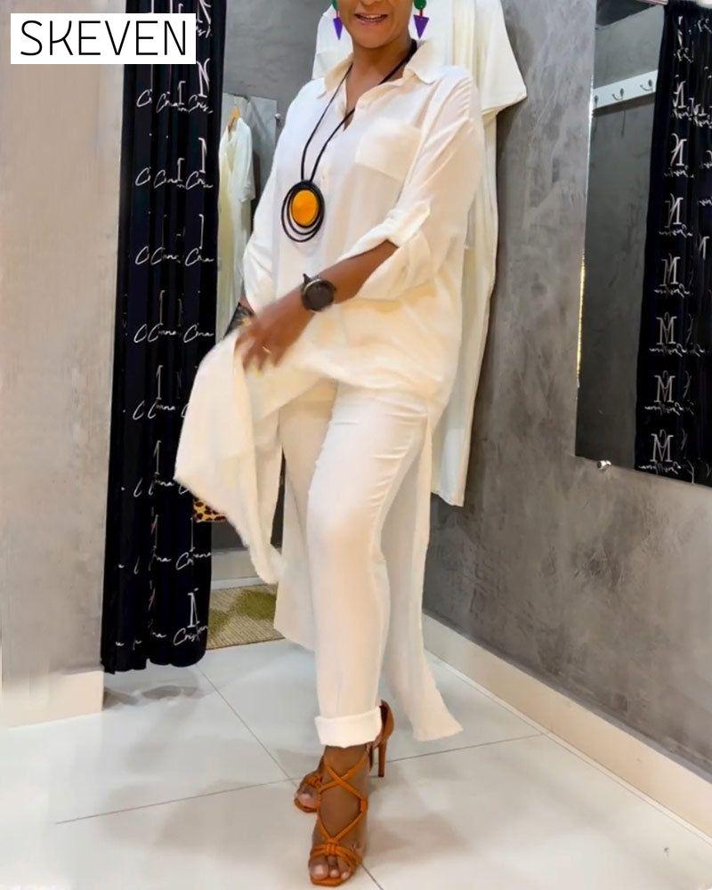 Kleid in Unifarbe mit Reverstasche