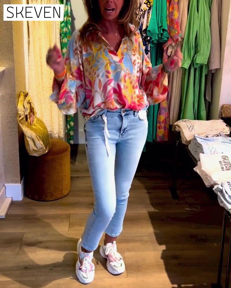 Langarmshirt mit Reversprint