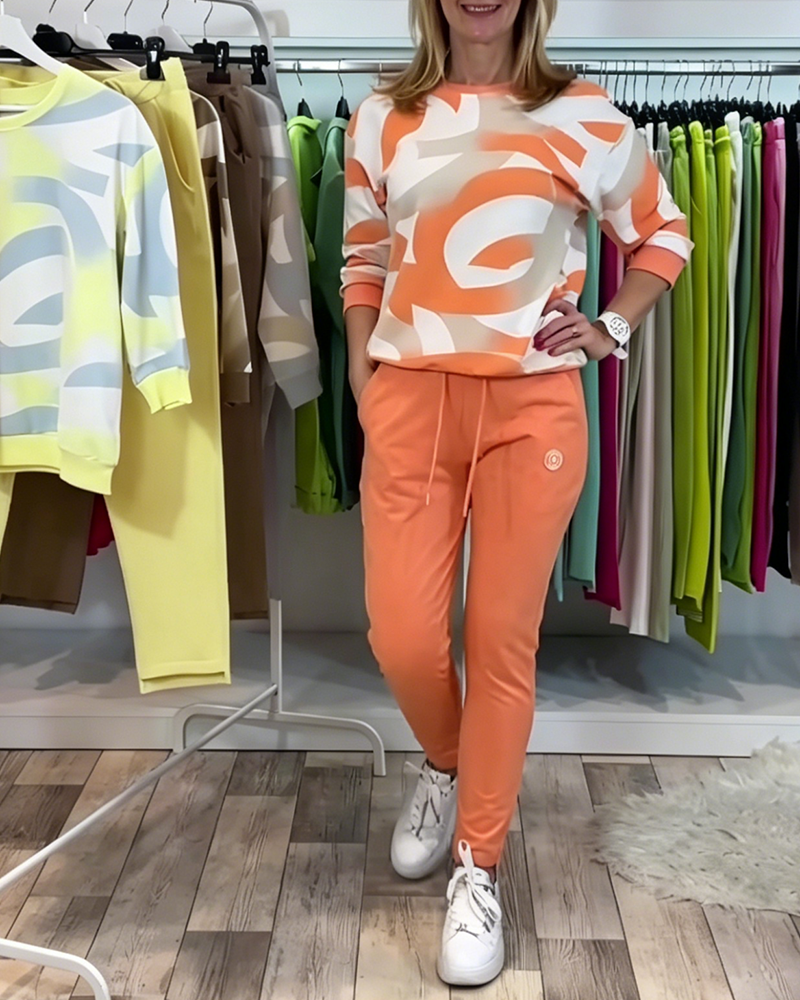 Geometric Pattern Sports Casual Set