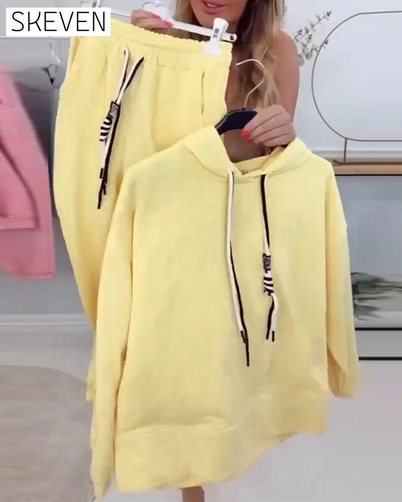 Street Style Sweatshirt Sports Two-Piece Suit
