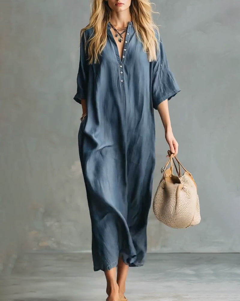 Casual Loose Shirt Long Dress