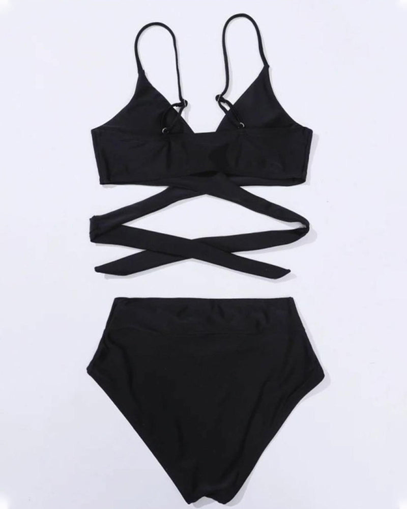 Solid-Color Two-Piece Bikini