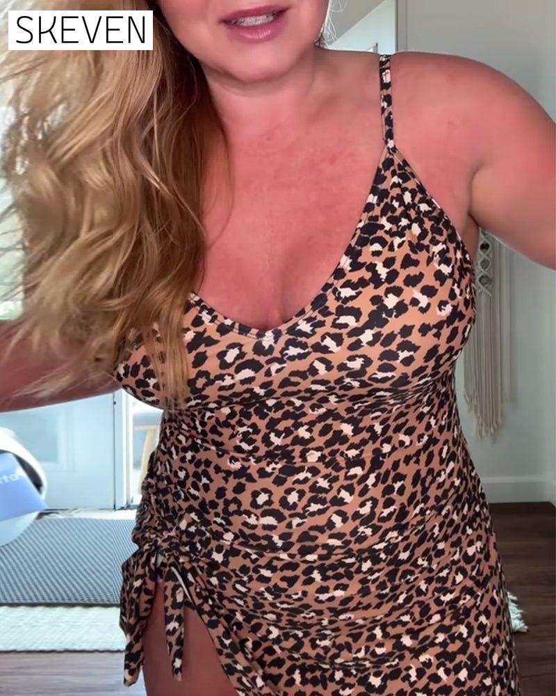Fashion Leopard Print Slim One-Piece Swimsuit