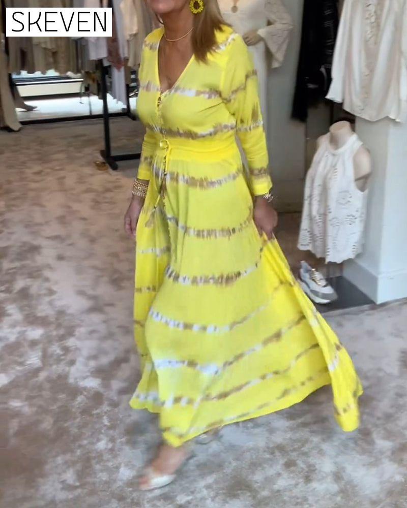 Elegantes langes Damenkleid für den Alltag