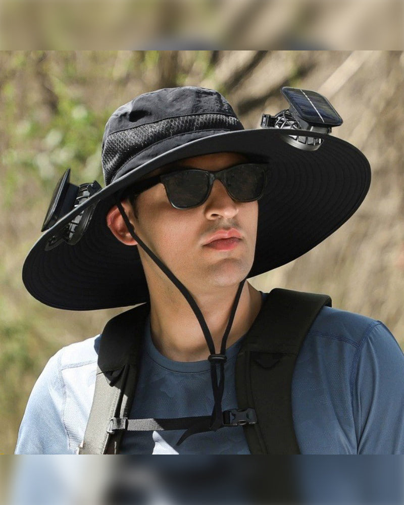New Solar-Powered Outdoor Cooling Fan Hat
