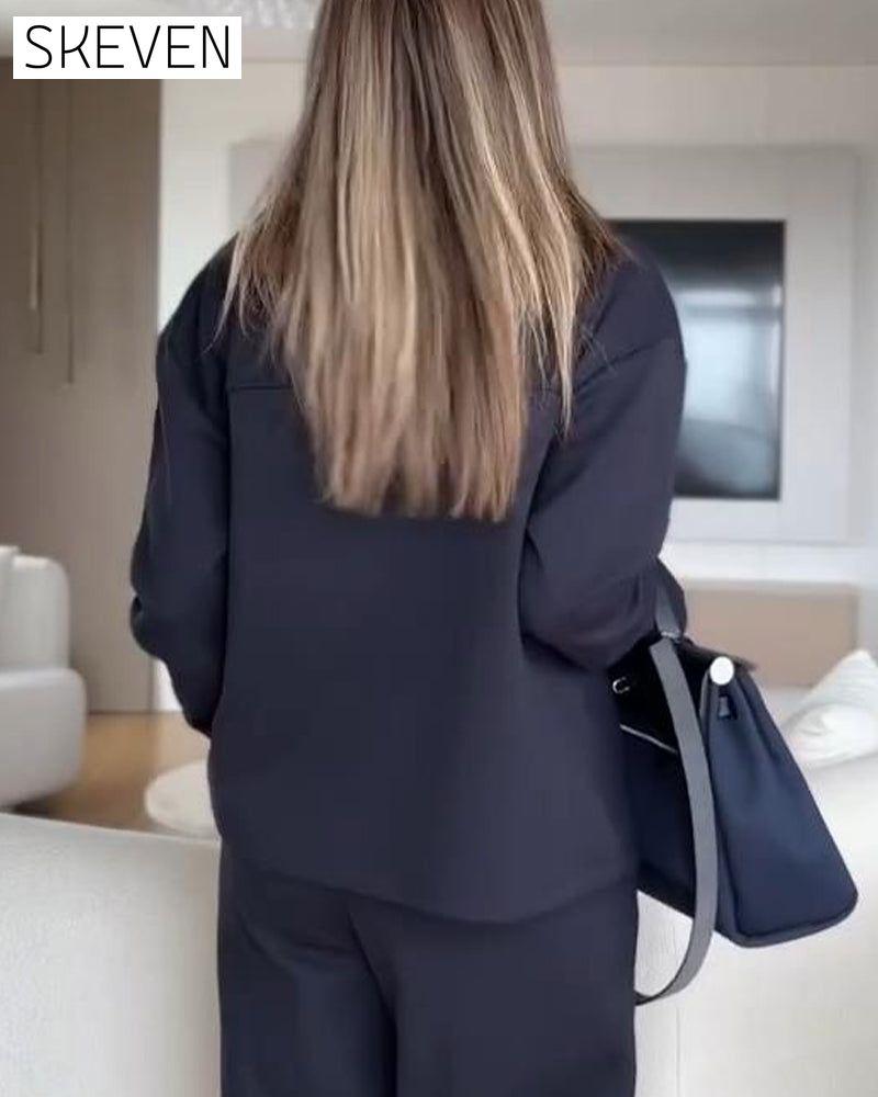 Color-Blocking Lapel Shirt