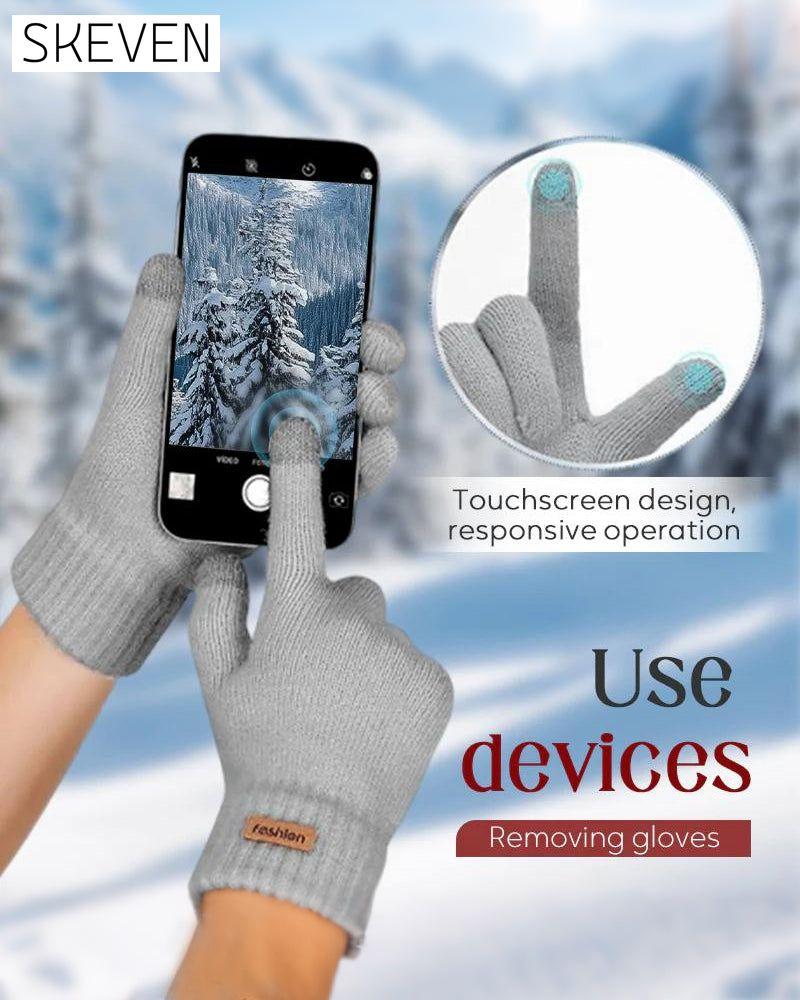Warme Thermostrickhandschuhe für Touchscreens