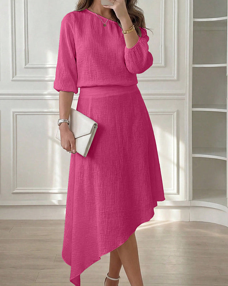 One-Shoulder Asymmetric Skirt Set