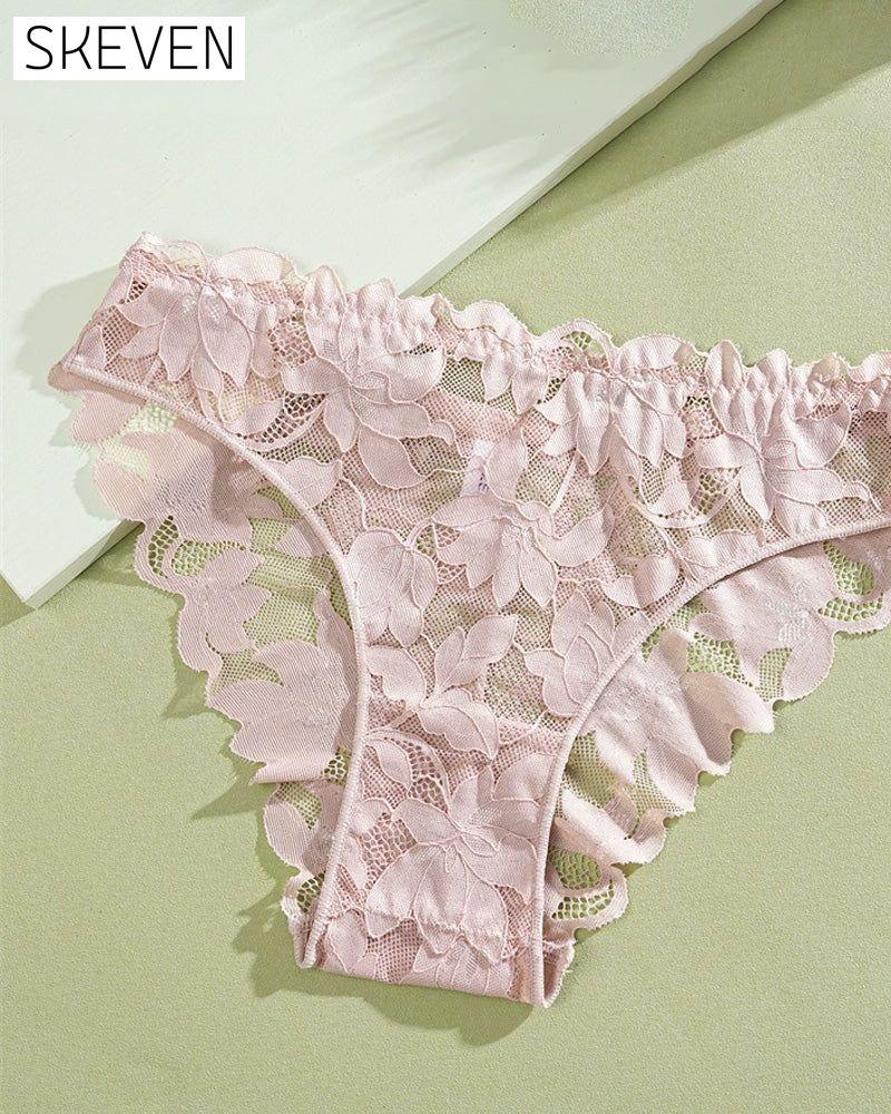 Damen-Slip aus halbtransparenter Spitze