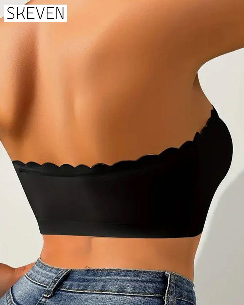 Nahtloser, trägerloser Bandeau-BH mit Vorderverschluss 