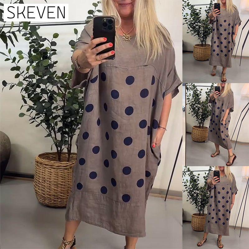 Lockeres, lässiges Kleid mit Polka-Dot-Muster