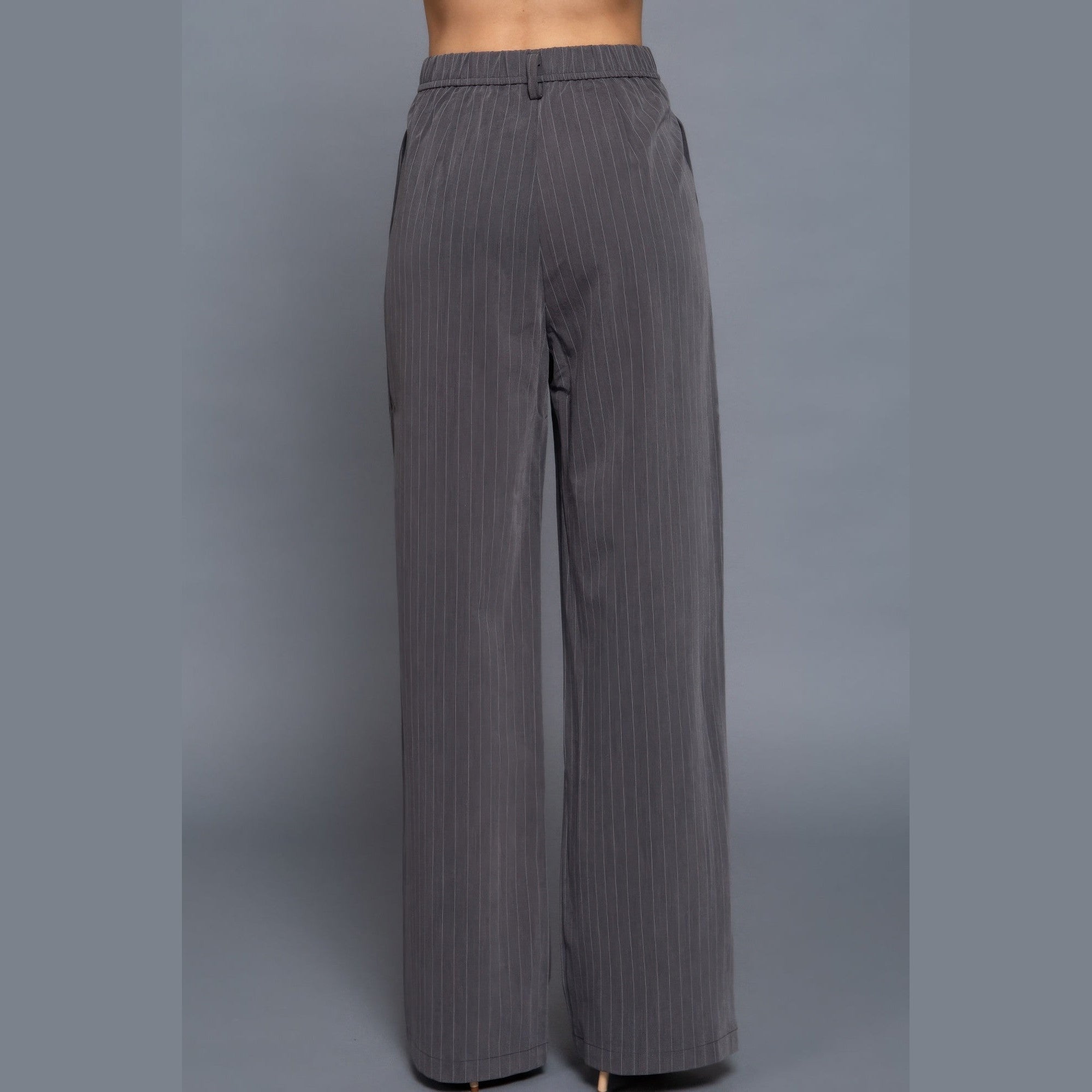 VacationGrabs High Waist Pinstripe Trousers for Women