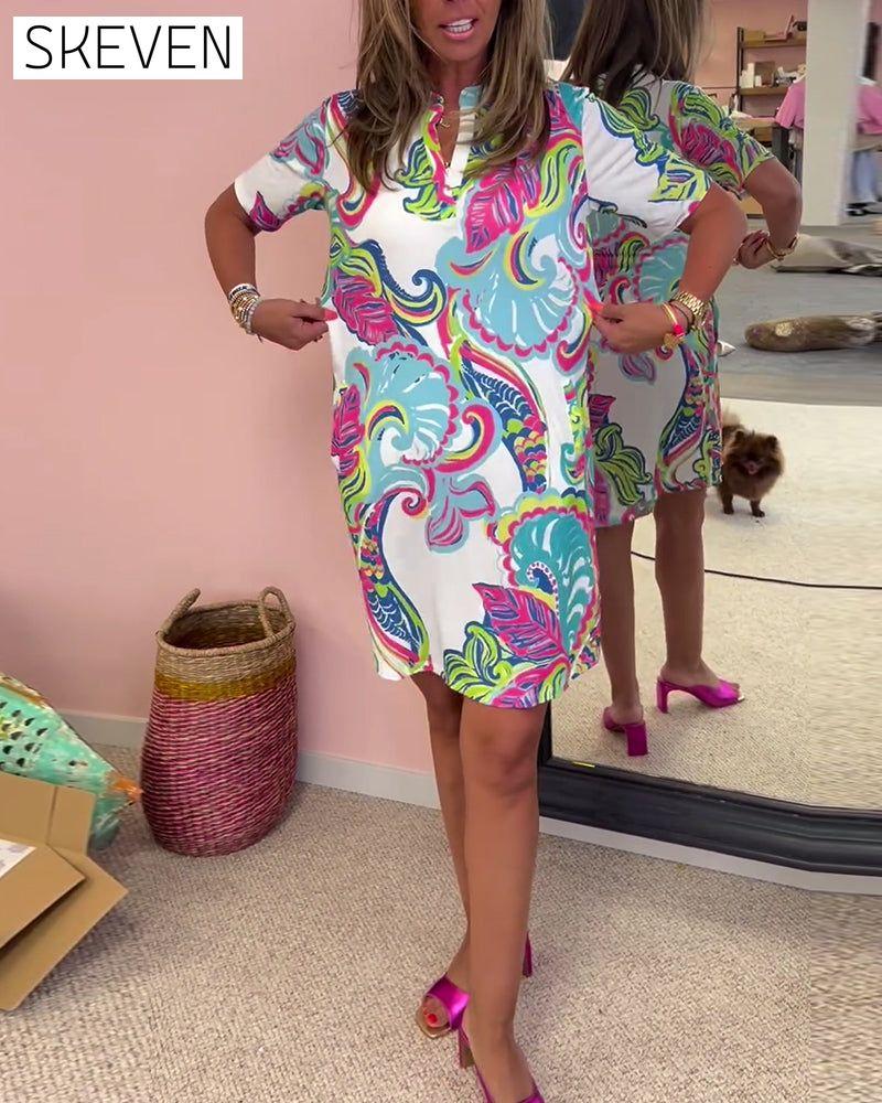 Slim fit printed dress