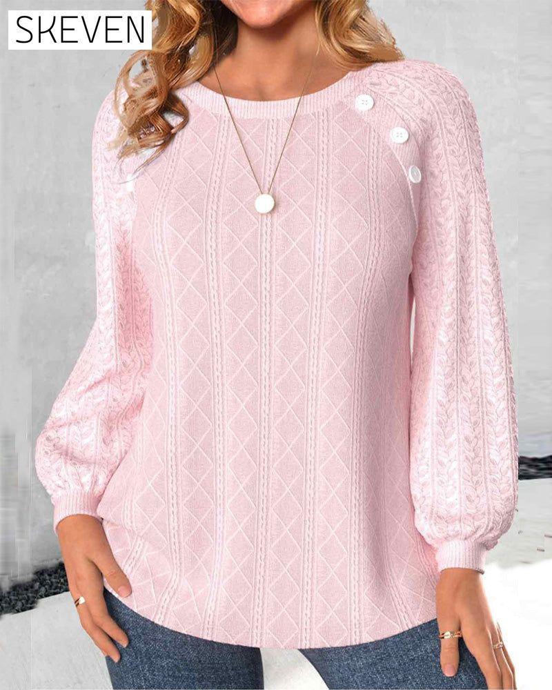 Sweat-shirt à boutons uni simple