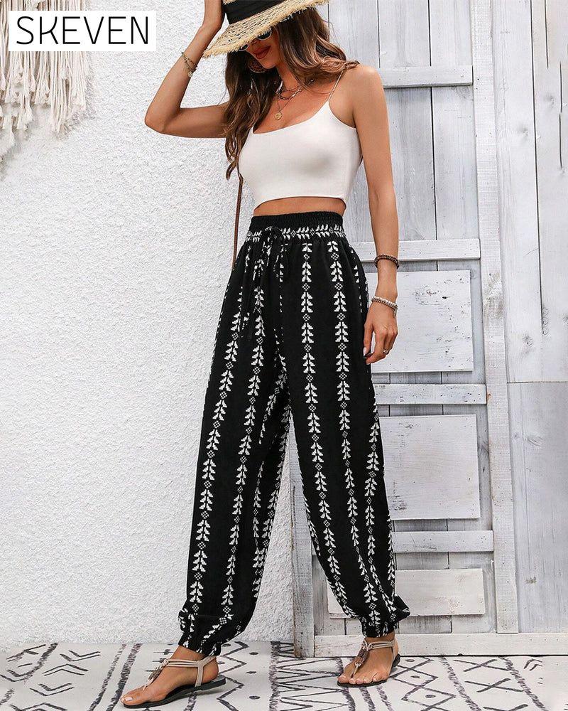 Geometric Print Casual Bloomers