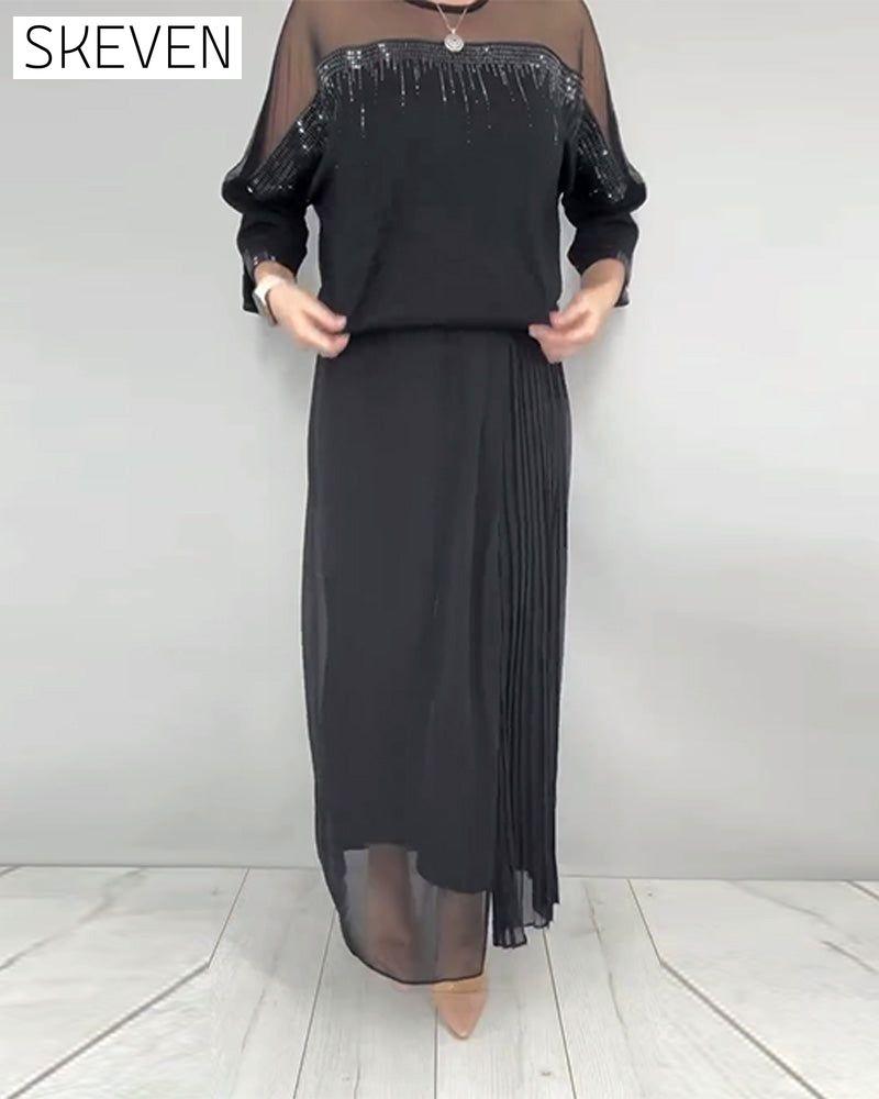 Mesh Splicing Loose Blouse