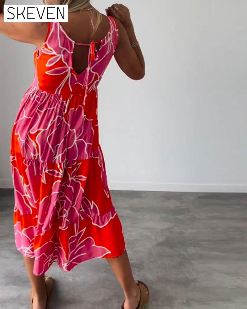 Women's patchwork printed dress