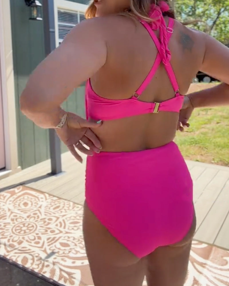Halterneck Mesh Sexy Swimsuit