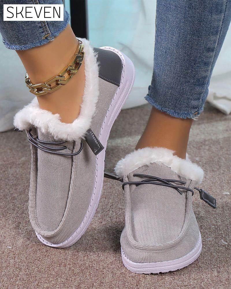 dicke, warme Baumwollschuhe in Unifarben