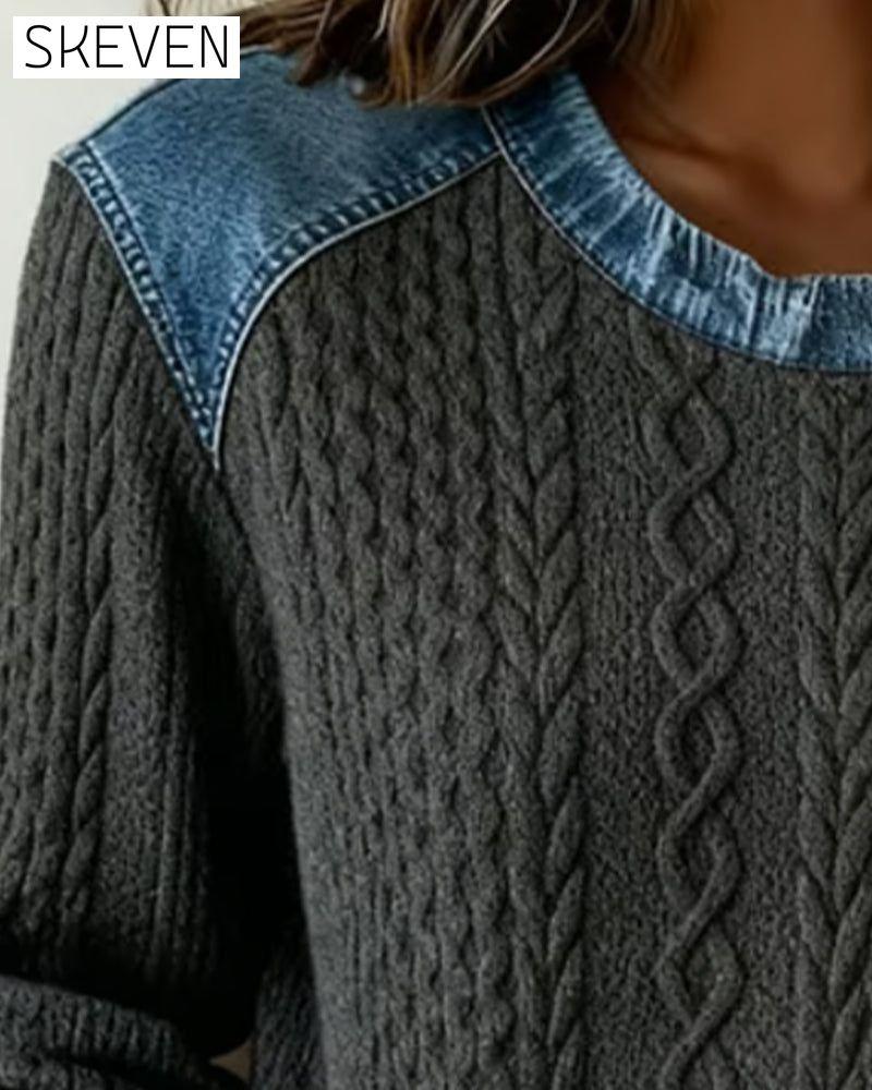 Sweatshirt mit Farbblock-Design und Rundhalsausschnitt
