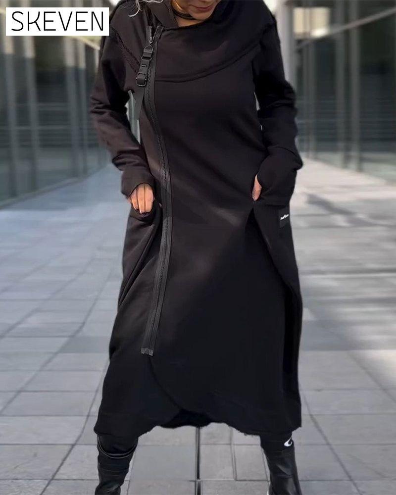 locker sitzendes, einfarbiges Kleid