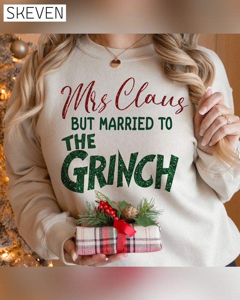 DG Mrs. Claus But Married to the Grinch Round neck Sweatshirt 2024 f/w christmas Grinch sweatshirts