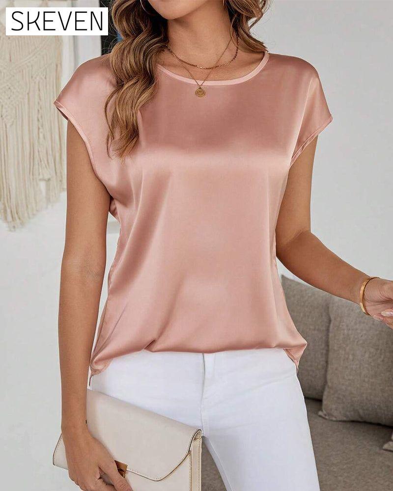 Lace Stitching Solid Color Hollow Blouse