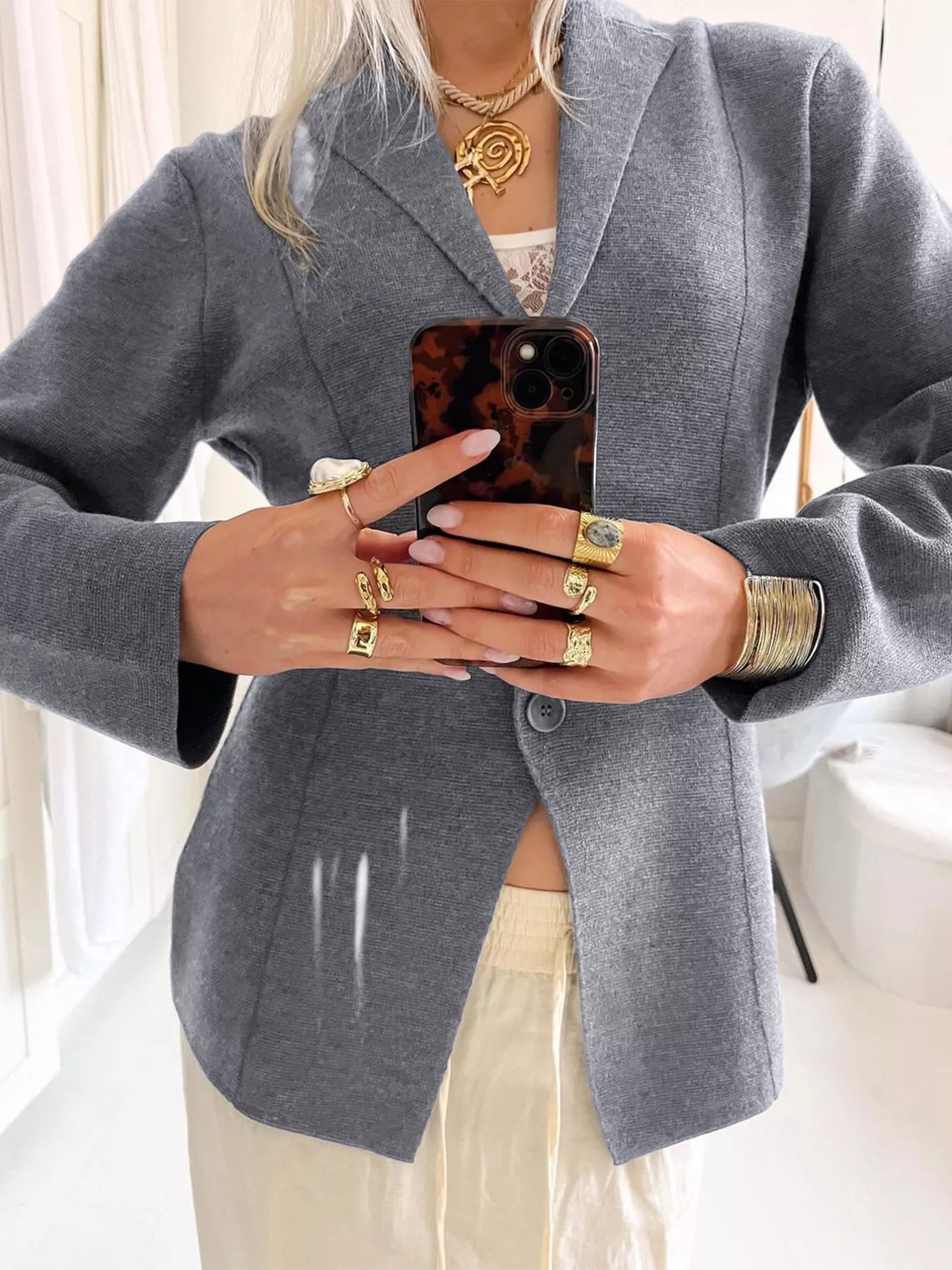 Button Up Long Sleeve Cardigan