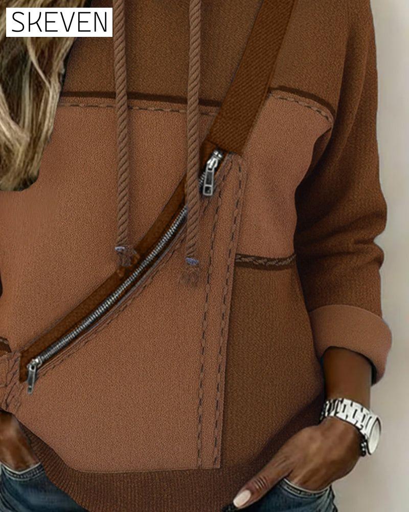 Stylischer Hoodie mit Farbblockmuster