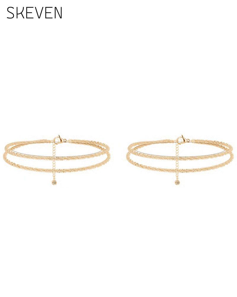 🏖️ KC Gold- und Sterlingsilber-Fußkettchen für Damen