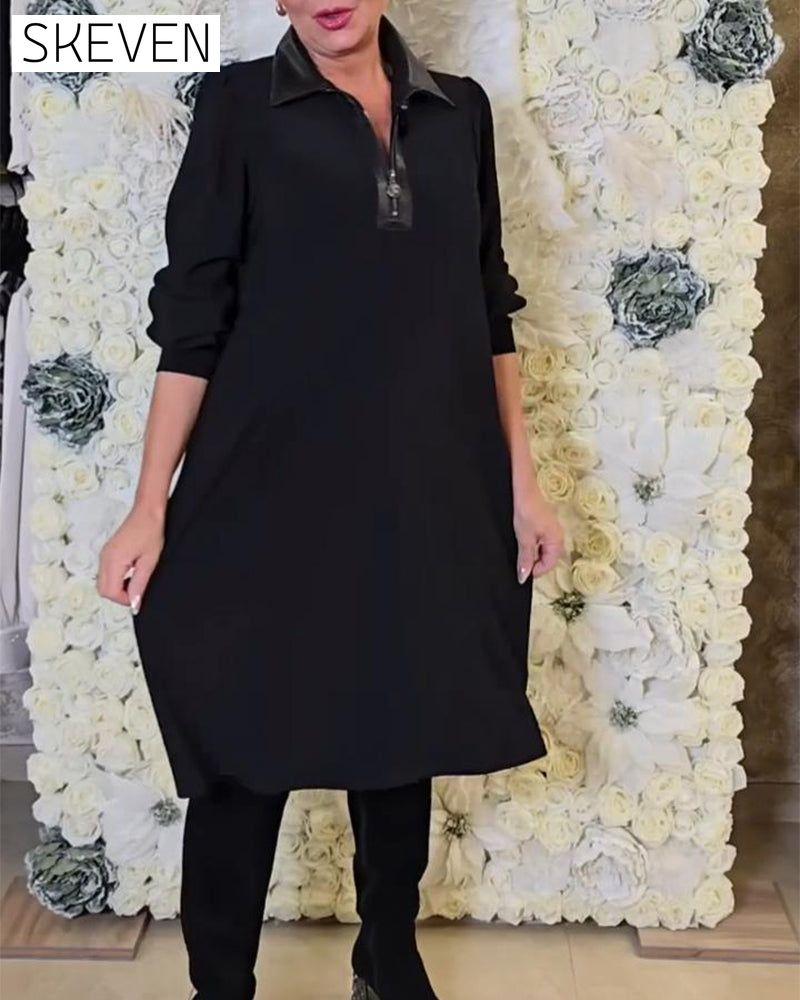 Half-Zip Collar Fashion Dress