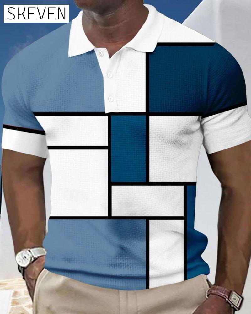 Poloshirt mit Farbblock-Waffelmuster