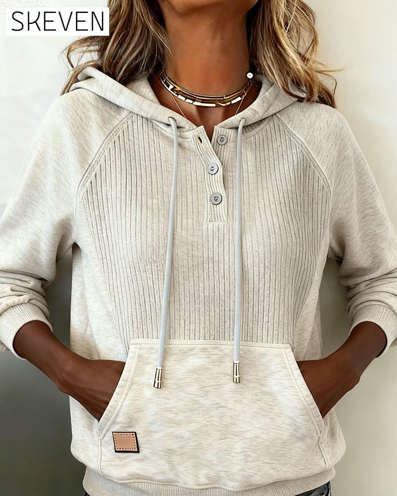 Lässiger Kapuzenpullover mit langen Ärmeln