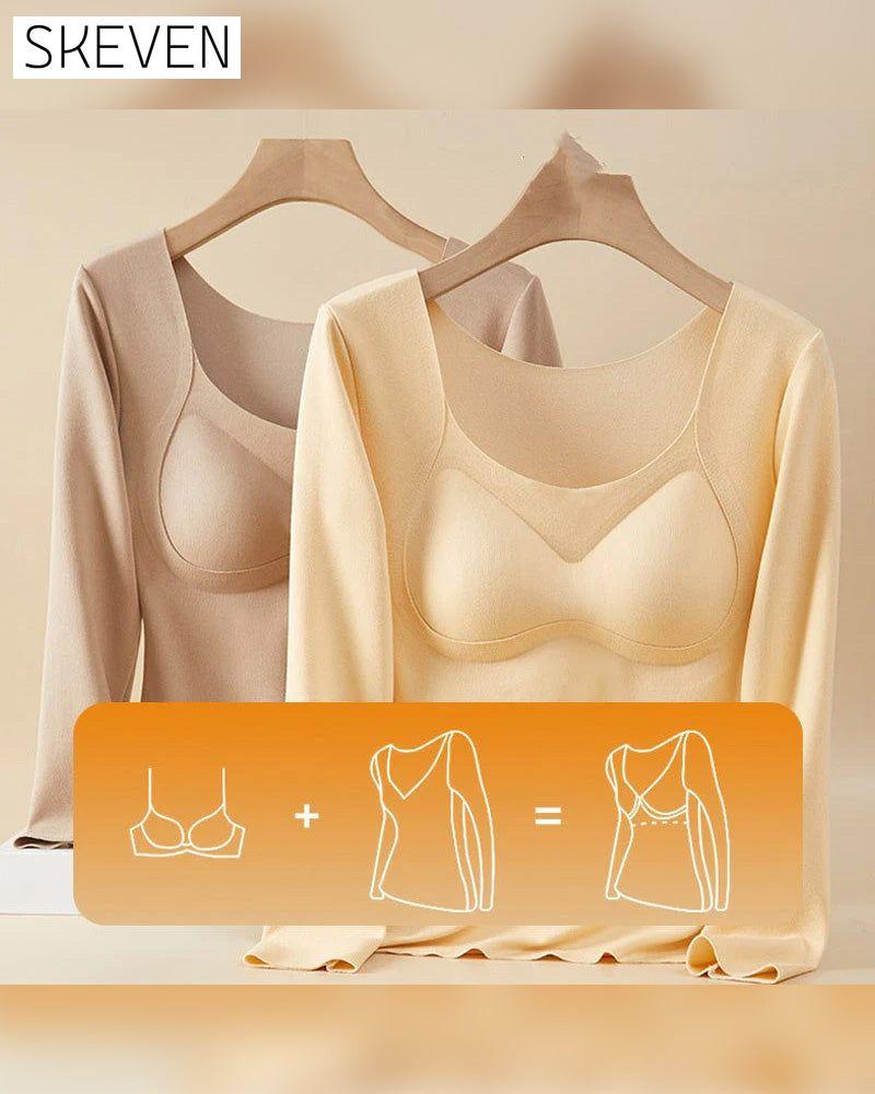 Nahtloses Thermotop für Damen mit integriertem BH