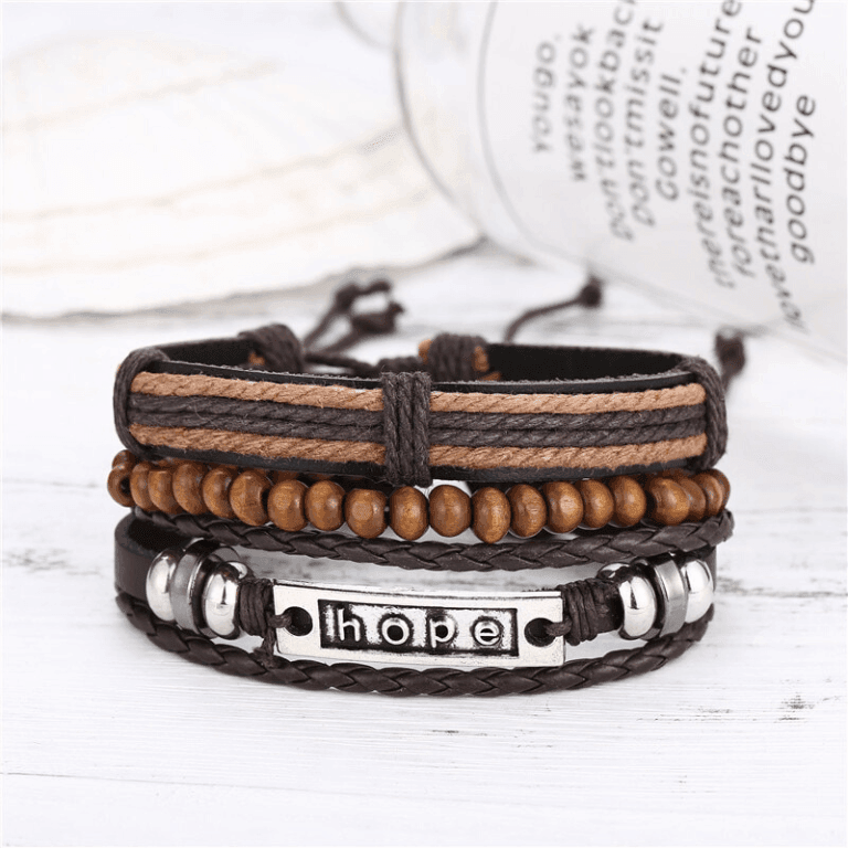 VacationGrabs Hope Bracelet Set for Men - Stylish Wristbands