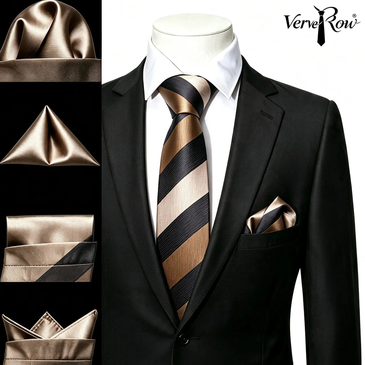 Men's Stylish Tie and Pocket Square Set - How to Fold a Pocket Square