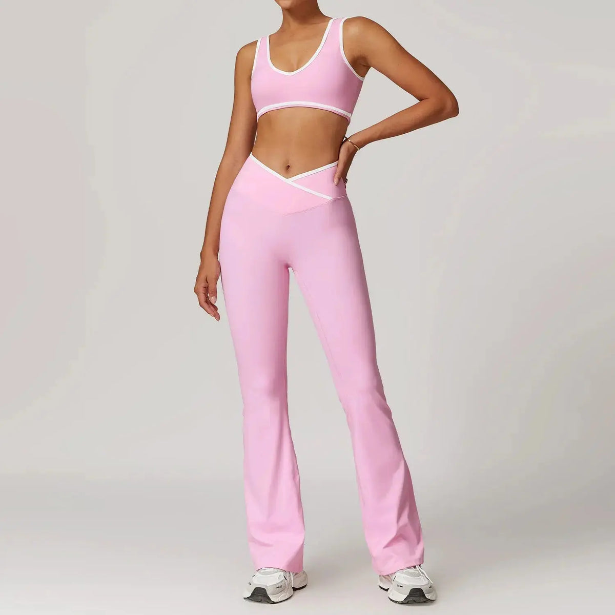 Seamless Yoga Set – Flairé™ Cross High Waist Workout Set