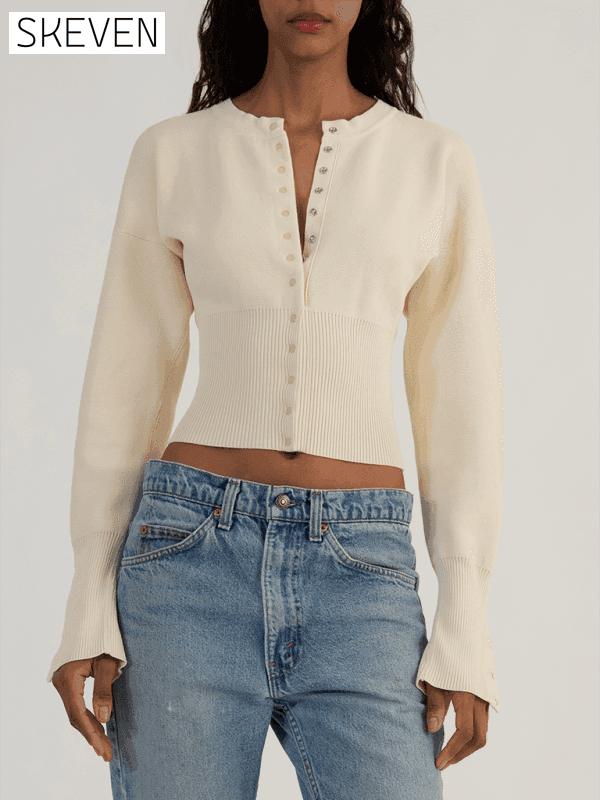 New Women's Fit Sexy Cardigan Button Sweater clothes clothing long sleeve top shirt shirts Sweater sweaters Sweatshirt top tops