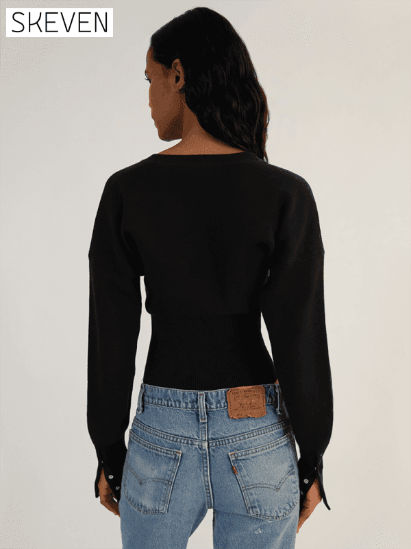 New Women's Fit Sexy Cardigan Button Sweater clothes clothing long sleeve top shirt shirts Sweater sweaters Sweatshirt top tops