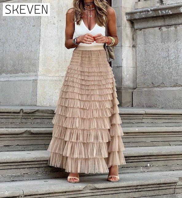 Women's Mesh Cake Swing Multi-layer Skirt bottoms clothes skirts Women's Bottoms