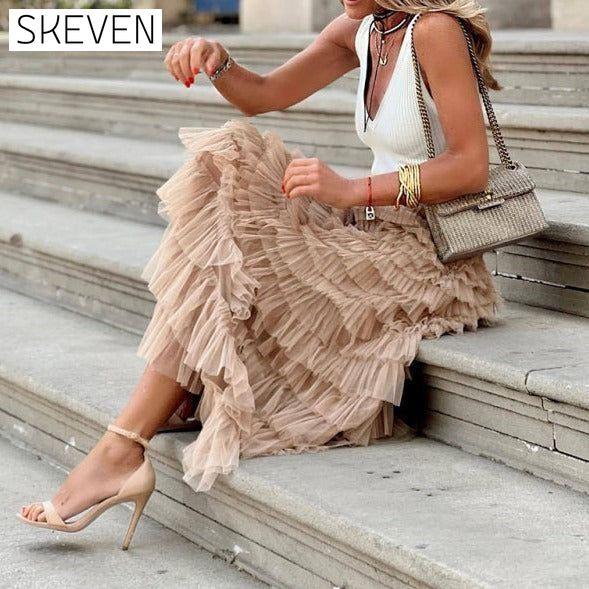 Women's Mesh Cake Swing Multi-layer Skirt bottoms clothes skirts Women's Bottoms