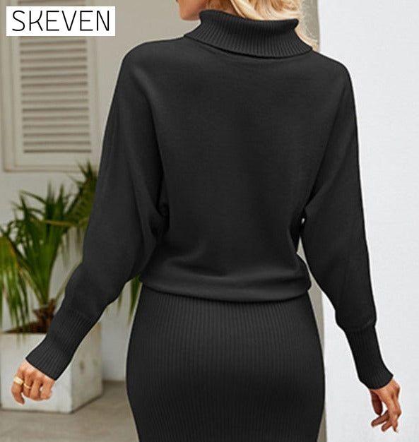 Women's turtleneck long sleeve slim fit sweater dress casual dresses clothes dress dresses long sleeve dress long sleeve dresses