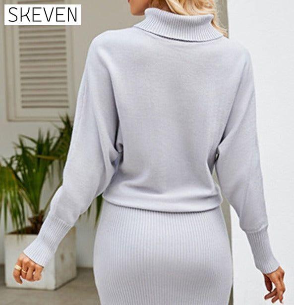 Women's turtleneck long sleeve slim fit sweater dress casual dresses clothes dress dresses long sleeve dress long sleeve dresses