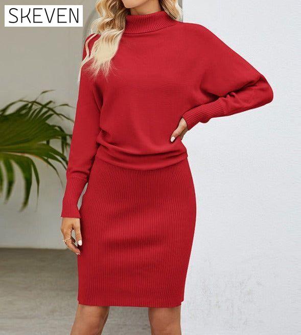 Women's turtleneck long sleeve slim fit sweater dress casual dresses clothes dress dresses long sleeve dress long sleeve dresses