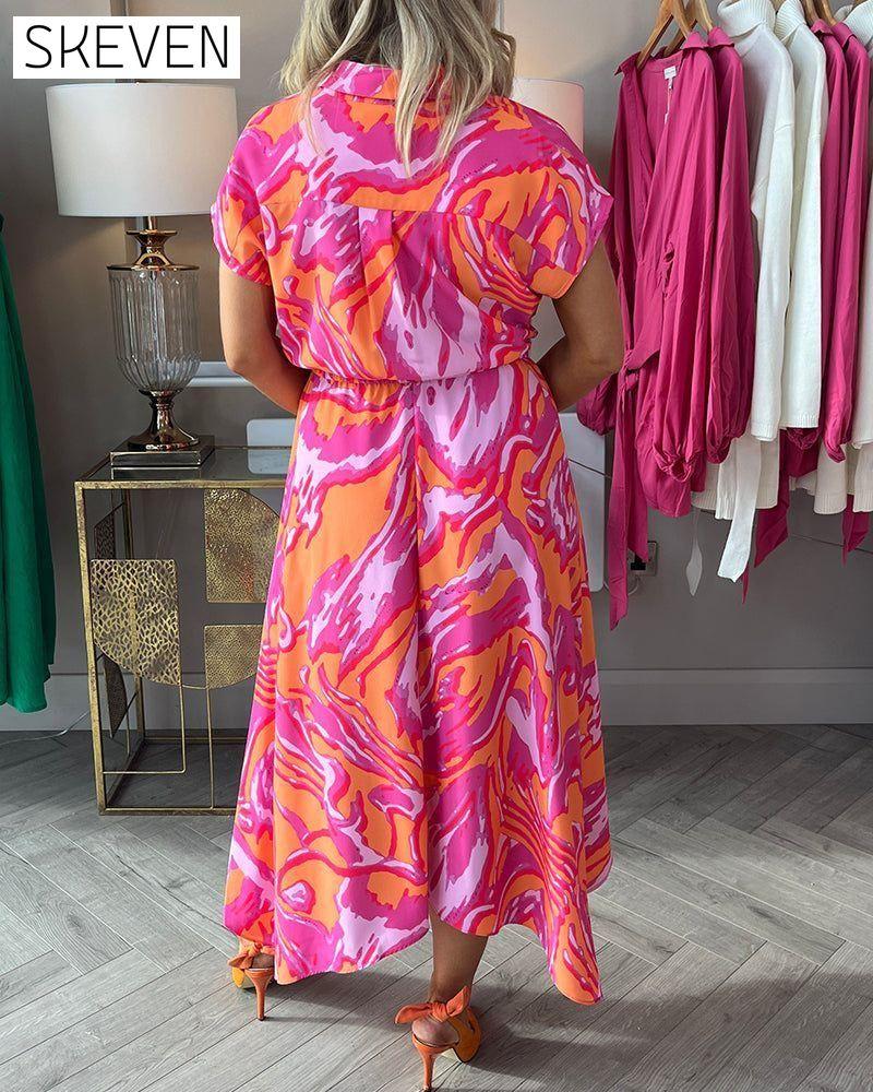Amber Pink & Orange Dress 23BF Casual Dresses Clothes Dresses Summer