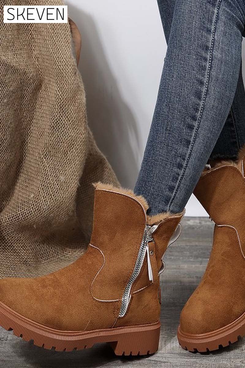Women's velvet thickened warm mid-calf cotton boots Shoes