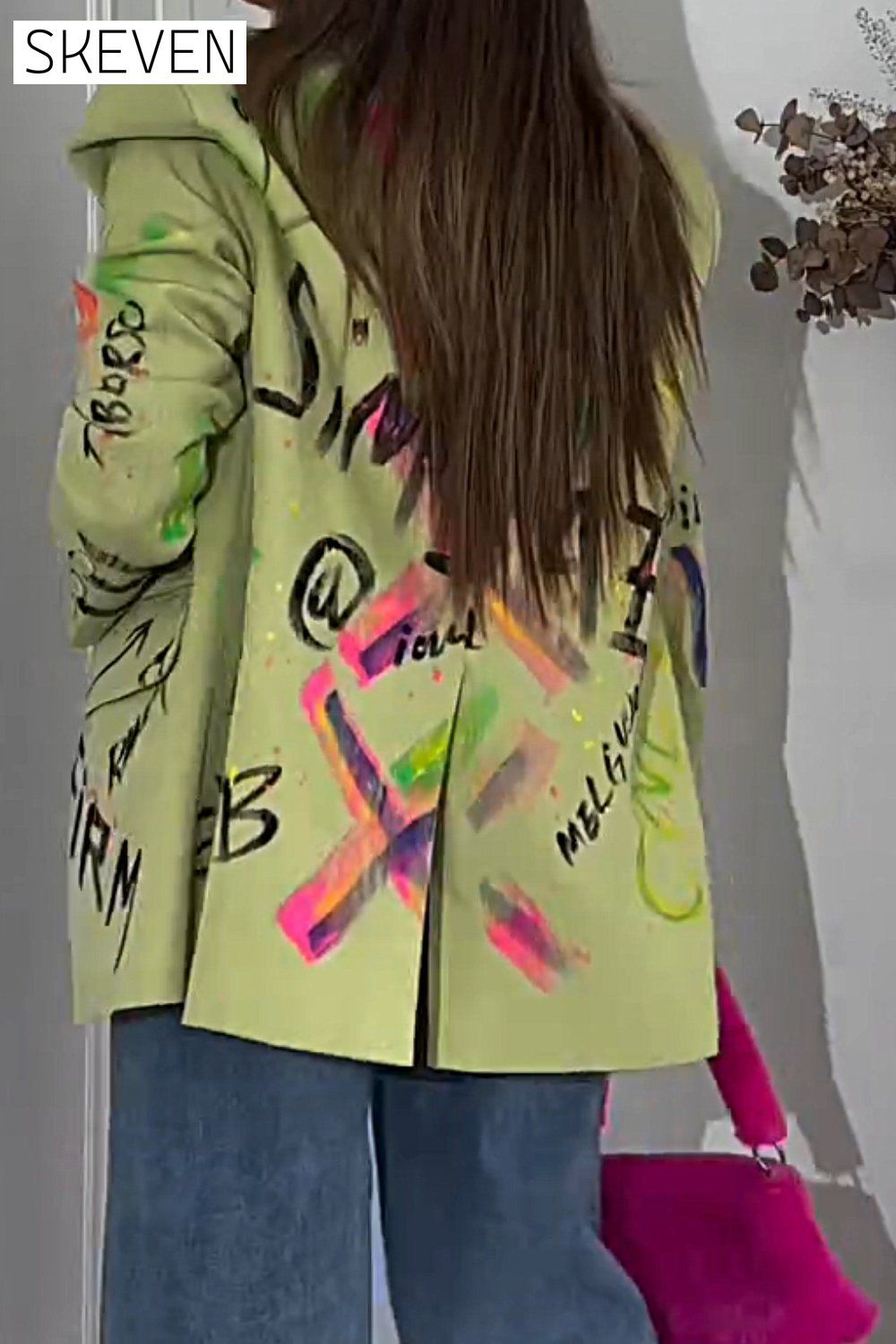 Women's Printed Casual Blazer Tops Tops