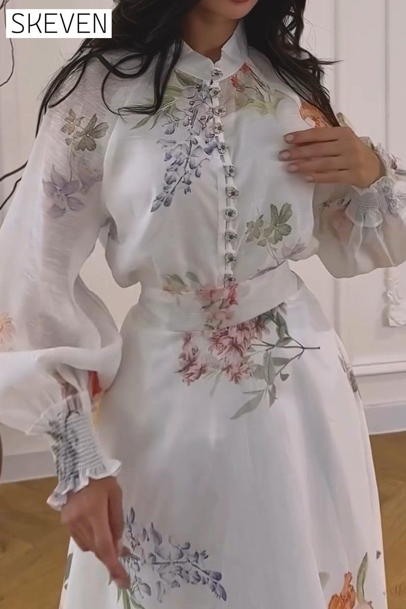 Women's printed chiffon maxi dress Dress